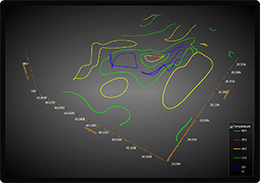 WPF 3D surface chart colored contours example