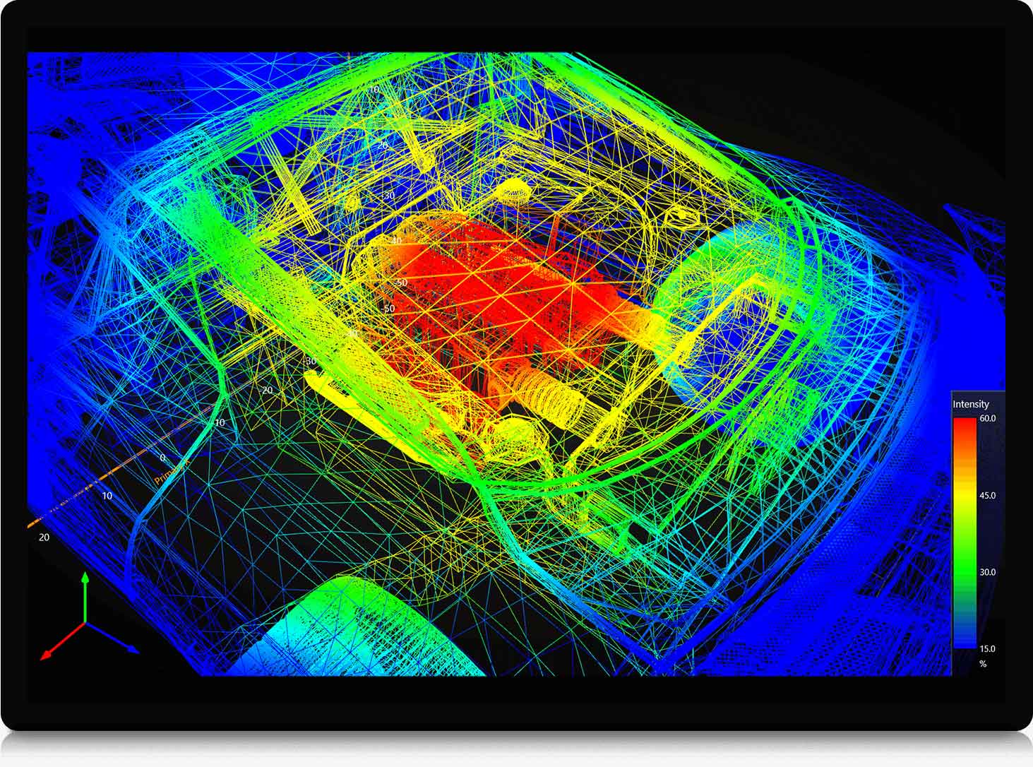LiDAR Data Visualization mesh model car wireframe